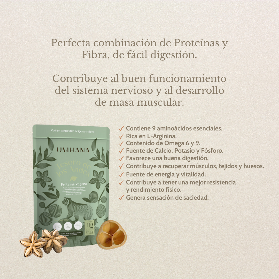 Proteína Vegana: Desarrollo Muscular y Salud Cerebral UMHANA | Mezclas a base de Plantas & Adaptógenos